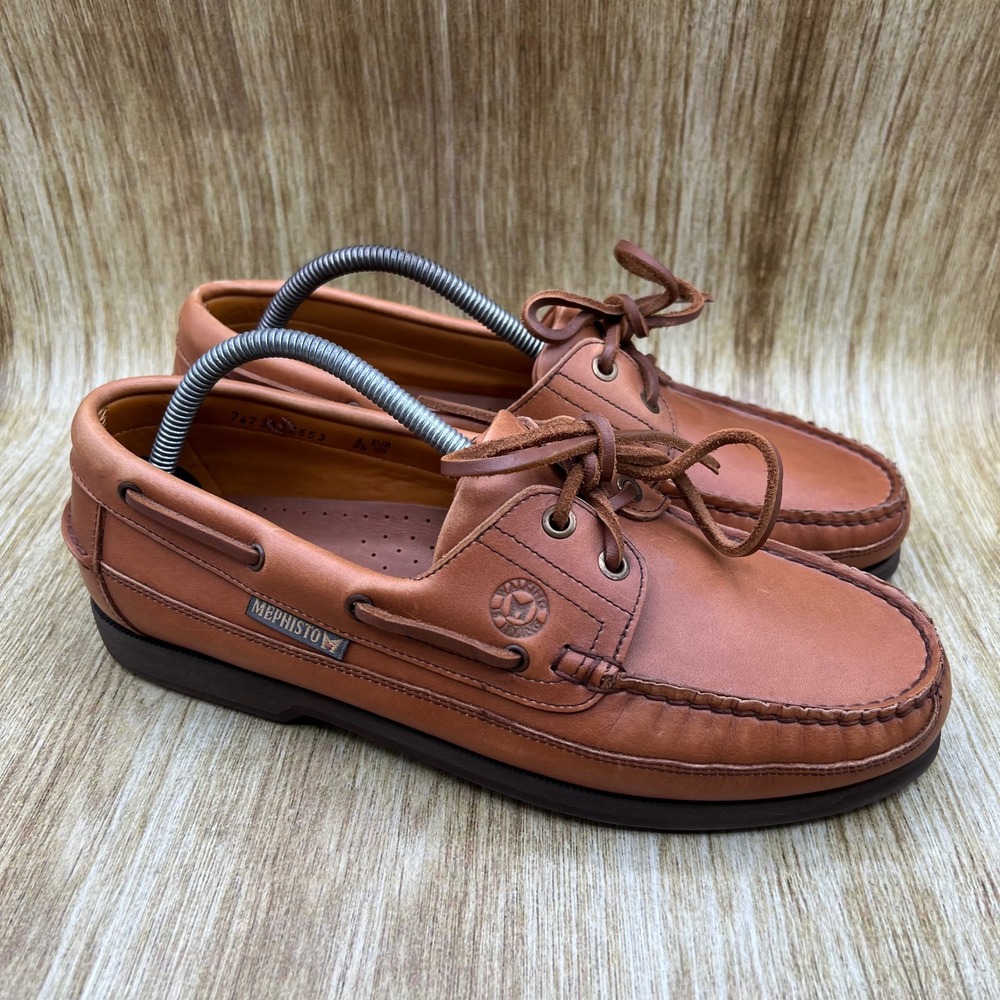 Mephisto Spinnaker Boat Shoes Men's Size 8.5 Tan Leather Air-Relax 7473838653